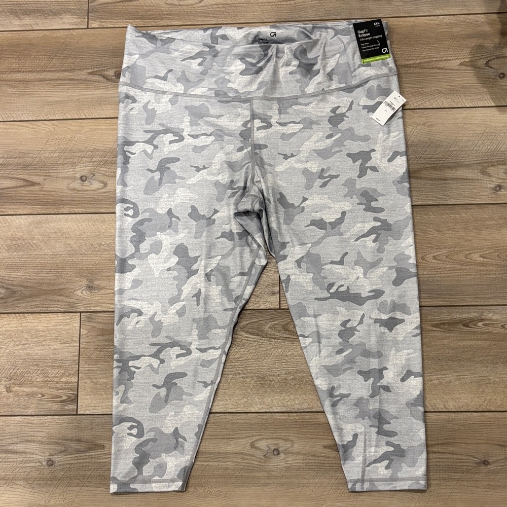 Gap Gray Camouflage Cropped Leggings